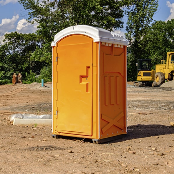 how often are the porta potties cleaned and serviced during a rental period in Yetter IA